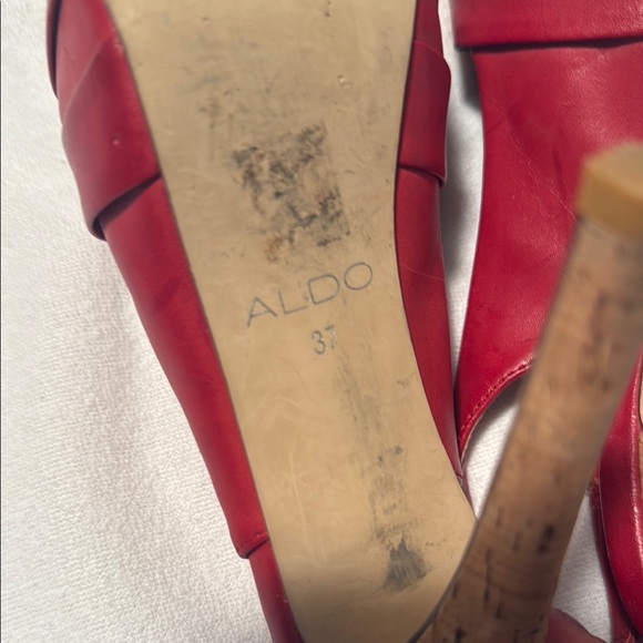 Aldo Red High Heel Slingback Sandals - Picture 3 of 6